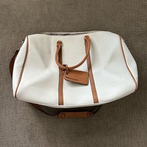 Sole society Lacie cream + brown w/gold hardware weekend bag/tote